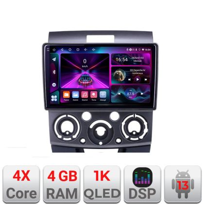 Navigatie Ford Ranger Mazda BT50 2007-2012 A-RANGER  4+64 InCell Display 1K Android Waze USB Navigatie Internet Youtube Radio