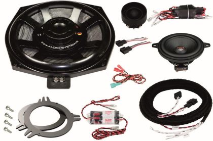 Pachet 2 difuzoare + 2 subwoofere dedicate, Audio System, XFIT BMW UNI EVO 3, 550 W RMS, 2 Ω, TOP dedicate pentru BMW