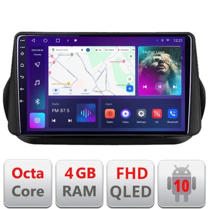 Navigatie Peugeot Bipper, CitroenNemo, Fiat Qubo 2008-2017 Android radio gps internet 4+64 carplay android auto Kit-bipper+EDT-E310v3 v2