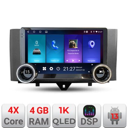 Navigatie Smart For Two 2010-2015 Kit-Smart10 Edotec  4+64 10.5 inch Incell 1K android Wifi 5Ghz gps internet