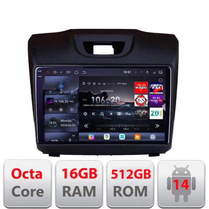 Navigatie Isuzu D-Max 2015+  Edotec Kit-2234 8 core QLED 2K 16+512GB 360 Android Waze USB Navigatie Internet Youtube Radio v1