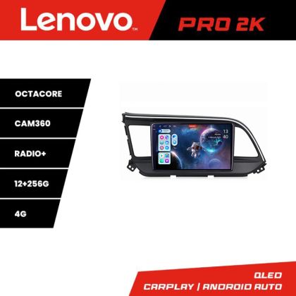 Navigatie Hyundai Elantra 2018- Lenovo Kit-1581 8 core QLED 2K 12+256 360 Android Waze USB Navigatie Internet Youtube Radio