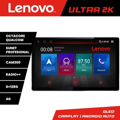 Navigatie universala KIT-2din-2 ecran 13" 2K 8+128 Android Waze USB Navigatie 4G 360 Toslink Youtube Radio
