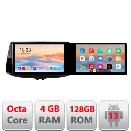 Navigatie Hyundai I30 2017- Kit-1041 Edotec 2 ecrane  8 core 4+128 21.6 inch Incell android Wifi 5Ghz gps internet  Cor