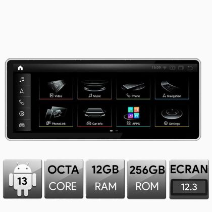 Navigatie Audi Q5 MMI3G 2009-2014, Android, Octa Core, 12+256, 12.3", Qled 2K 2400x900, Qualcomm 680
