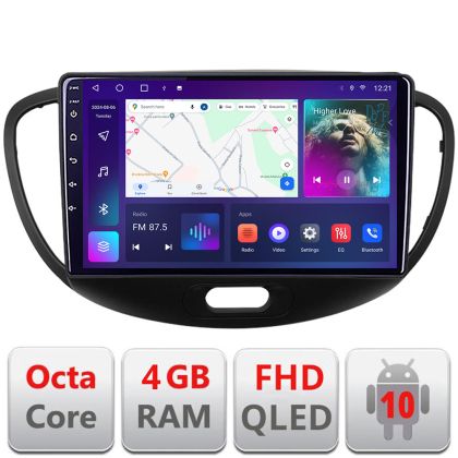Navigatie Hyundai I10 2007-2013 Android radio gps internet 4+64 carplay android auto KIT-i10-2007+EDT-E309v3