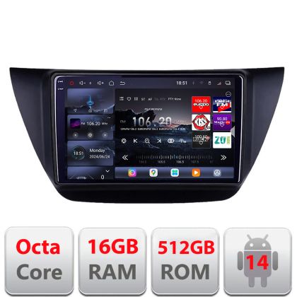 Navigatie Mitubishi Lancer 2001-2007 Edotec Kit-LANCER07 8 core QLED 2K 16+512GB 360 Android Waze USB Navigatie Internet Youtube Radio