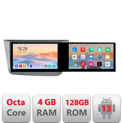 Navigatie Seat Leon 2005-2012 Kit-leon05 Edotec 2 ecrane  8 core 4+128 21.6 inch Incell android Wifi 5Ghz gps internet