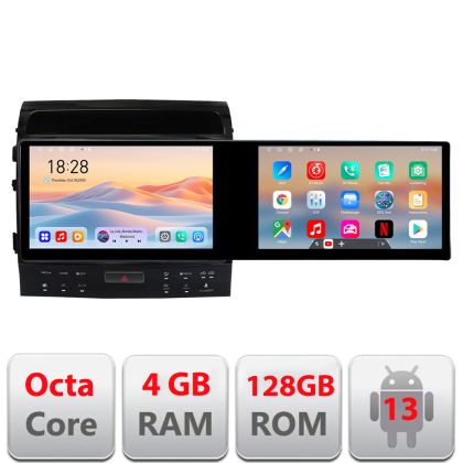 Navigatie Toyota Landcruiser 200 V8 2007-2015 cu navi si 360 Edotec 2 ecrane  8 core 4+128 21.6 inch Incell android Wifi 5Ghz gps internet  KIT-381-360
