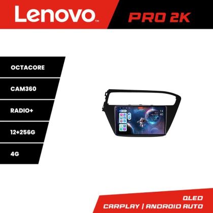 Navigatie Hyundai I20 2014-2019 Lenovo 8 core QLED 2K 12+256 360 Android Waze USB Navigatie Internet Youtube Radio