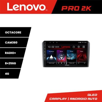 Navigatie Audi A3 8P  Lenovo Kit-049 8 core QLED 2K 8+256 360 Android Waze USB Navigatie Internet Youtube Radio