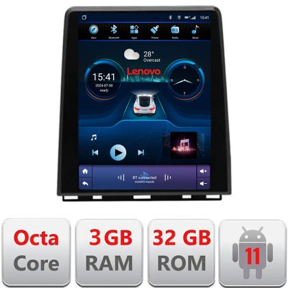 Navigatie Renault Clio 5 high Lenovo Tesla Qled 9.7" Octacore 4Gb RAM 32Gb 4G DSP Carplay Android Auto Bluetooth