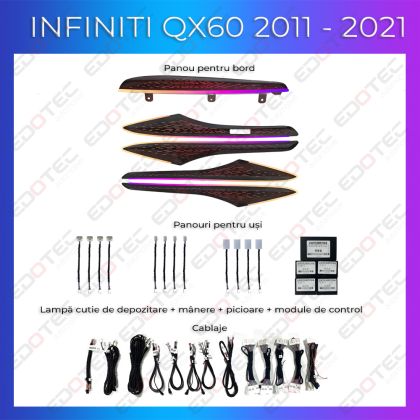 Lumini Ambientale NIGHTVIBE Inifnity QX60 2011-2021 set complet control telefon sau sistem original