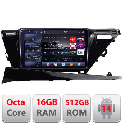Navigatie Toyota Camry 2017-2021 V1 Android radio gps internet 8 core QLED 2K 16+512GB 360 Edotec