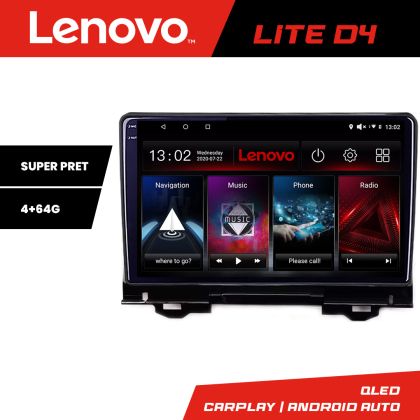 Navigatie Honda HR-V 2022- Lenovo QLED 1K 4+64 WIFI 5Ghz carplay android auto Android kit-hr-v2022+EDT-LITE-D4-10-4+64