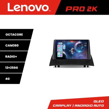 Navigatie Renault Megane 2 Lenovo Kit-098 8 core QLED 2K 12+256 360 Android Waze USB Navigatie Internet Youtube Radio
