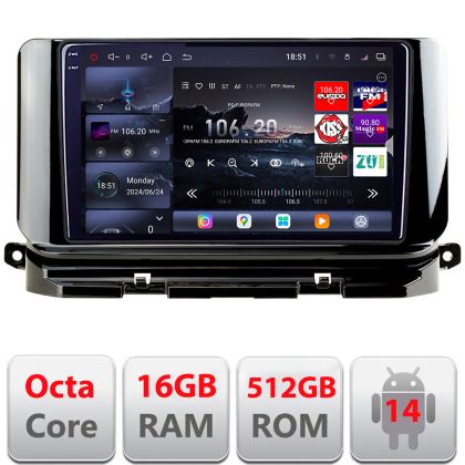 Navigatie Skoda Octavia 4 2020-2024 Android radio gps internet 8 core QLED 2K 16+512GB 360 Edotec