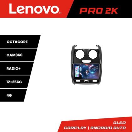 Navigatie Dacia Duster 2012-2019 Lenovo Kit-157 8 core QLED 2K 12+256 360 Android Waze USB Navigatie Internet Youtube Radio