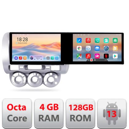 Navigatie Honda Fit Jazz 2004-2008 Edotec 2 ecrane  8 core 4+128 21.6 inch Incell android Wifi 5Ghz gps internet  Kit-jazz