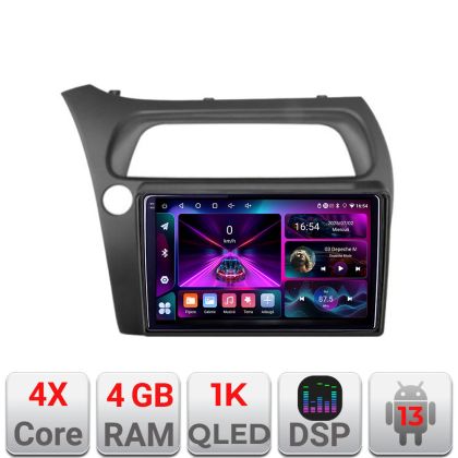 Navigatie Honda Civic Hatchback 2006-2012 A-hatchback  4+64 InCell Display 1K Android Waze USB Navigatie Internet Youtube Radio