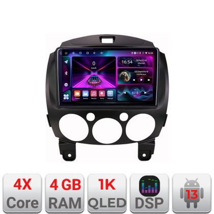Navigatie Mazda 2 2007-2013 Android radio gps internet 4+64 InCell Display 1K Kit-mazda2+EDT-E209-RK