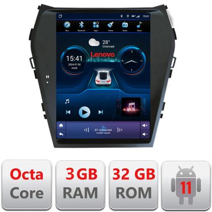 Navigatie Hyundai Santa Fe 2012-2018 tip tesla radio gps internet 8 Core 3+32 4G carplay android auto  kit-tesla-209+EDT