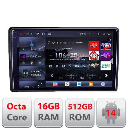 Navigatie Ford Transit Focus Kuga Edotec Kit-transit 8 core QLED 2K 16+512GB 360 Android Waze USB Navigatie Internet Youtube Radio