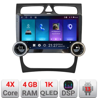 Navigatie Mercedes CLK facelift Edotec  4+64 10.5 inch Incell 1K android Wifi 5Ghz gps internet  Kit-facelift