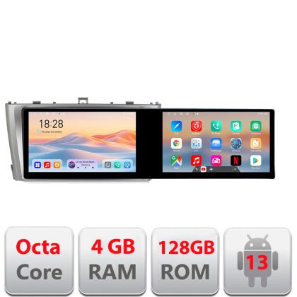 Navigatie Toyota Avensis 2009-2015 Kit-TY12 Edotec 2 ecrane  8 core 4+128 21.6 inch Incell android Wifi 5Ghz gps internet  Q