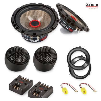 Pachet difuzoare Fiat Panda (169) 2003-2012 Audio System CARBON componente dedicate uși față