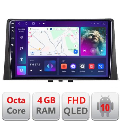 Navigatie Citroen Berlingo 2019- B-berlingo18 Android Ecran QLED octa core 4+64 carplay android auto kit-berlingo18+EDT-E310V3