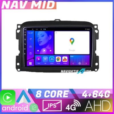Navigatie Fiat 500L 2012 2017 KIT 500L EDOTEC-LITE Android Ecran 720P Octa Core 4 64 Carplay