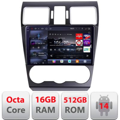 Navigatie Subaru Forester XV Qled 2K Octa Core 12+256GB LTE 4G DSP Wifi 5Ghz android auto carplay radio gps internet kit-062-2019+EDT-E809-2K