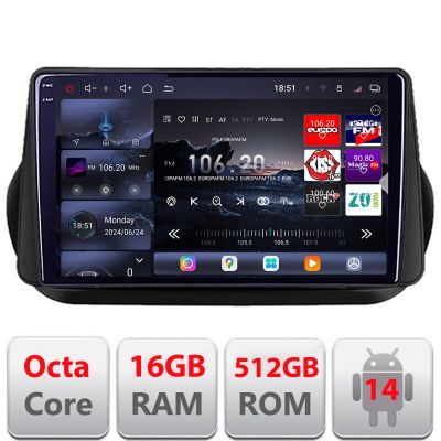 Navigatie Peugeot Bipper, Citroen Nemo, Fiat Qubo 2008-2017 Android radio gps internet 8 core QLED 2K 12+256GB 360 Edotec v1