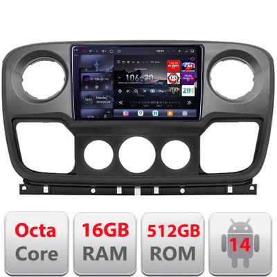 Navigatie Opel Movano, Renault Master 2010-2021 Android radio gps internet 8 core QLED 2K 12+256GB 360GB  Edotec