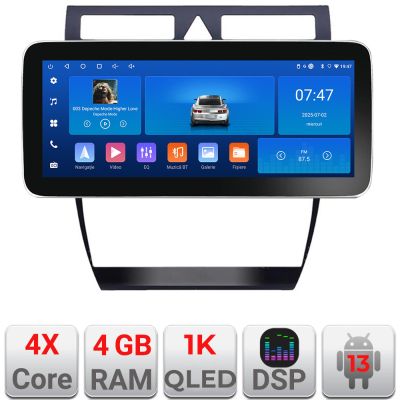 Navigatie Audi A6 K-102 Edotec 4+64 12.3 inch Incell 1K android Wifi 5Ghz gps internet