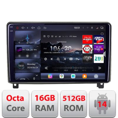 Navigatie Peugeot 407 2004-2011 8 core QLED 2K 12+256GB 360  Android Waze USB Navigatie Internet Youtube Radio Edotec