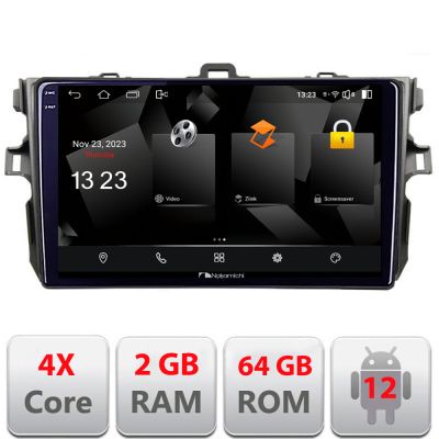 Navigatie Toyota Corolla 5230-063 Android Ecran 720P Quad Core 2+64 carplay android auto