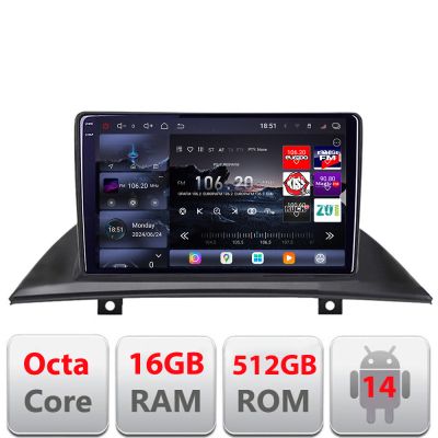 Navigatie BMW X3 2004-2012 Edotec Kit-083 8 core QLED 2K 12+256GB 360 Android Waze USB Navigatie Internet Youtube Radio