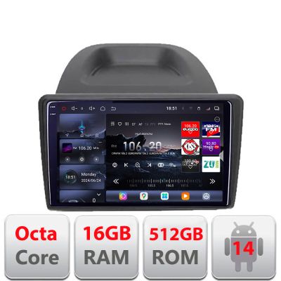 Navigatie Ford Fiesta 2012-2018 Edotec Kit-256 8 core QLED 2K 12+256GB 360 Android Waze USB Navigatie Internet Youtube Radio