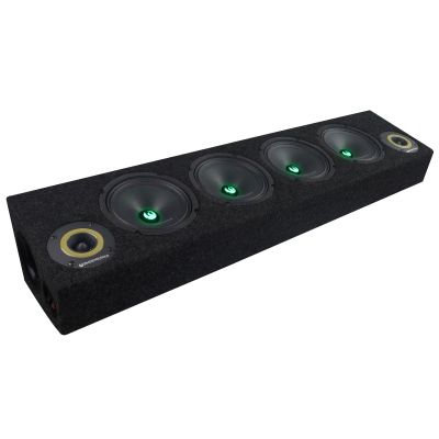 Cutie cu difuzoare iluminate Phonix Gold 1700W ieșire SPL 2 x 4 OHM 4 x difuzoare midrange 2 x tweetere pro audio