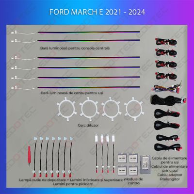 Lumini ambientale FORD Mach-E 2019- set complet control telefon sau sistem original
