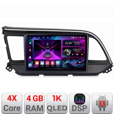 Navigatie Hyundai Elantra 2018- A-1581  4+64 InCell Display 1K Android Waze USB Navigatie Internet Youtube Radio