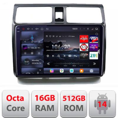 Navigatie Suzuki Swift 2003-2010 Edotec Kit-SWIFT 8 core QLED 2K 12+256GB 360 Android Waze USB Navigatie Internet Youtube Radio