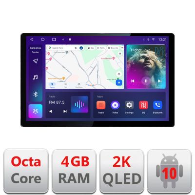 Navigatie Nissan Leaf 2018-2024 Qled 2K Octa Core 4+32 LTE 4G DSP Wifi 5Ghz android auto carplay radio gps internet kit-leaf+EDT-E413-2K