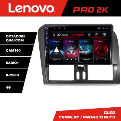 Navigatie Volvo XC60 2014-2018 Lenovo 8 core QLED 2K 8+256 360 Android Waze USB Navigatie Internet Youtube Radio