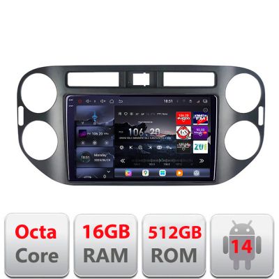 Navigatie VW TIGUAN si Golf plus 2007-2011 8 core QLED 2K 12+256GB 360 Android Waze USB Navigatie Internet Youtube Radio Edotec