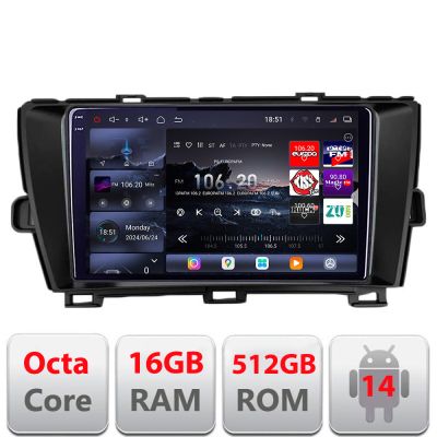 Navigatie Toyota Prius 2009-2014 Edotec Kit-TY39 8 core QLED 2K 12+256GB 360 Android Waze USB Navigatie Internet Youtube Radio