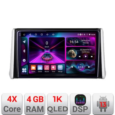Navigatie Toyota RAV4 2018 4+64 InCell Display 1K Android Waze USBNavigatie Internet Youtube Radio V1