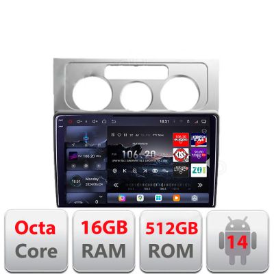 Navigatie VW Touran 2003-2010 Edotec Kit-TOURAN1 8 core QLED 2K 12+256GB 360 Android Waze USB Navigatie Internet Youtube Radio